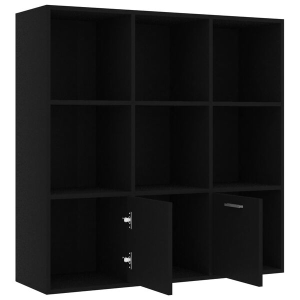 vidaXL Βιβλιοθήκη Μαύρη 98 x 30 x 98 εκ. από Επεξ. Ξύλο