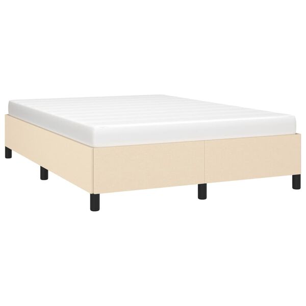 vidaXL Σκελετός Κρεβατιού Χωρίς Στρώμα Κρεμ 140x200 εκ.Υφασμάτινο