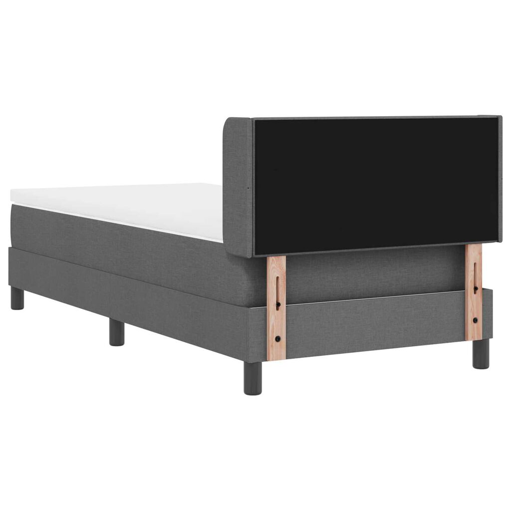 vidaXL Κρεβάτι Box Spring με Στρώμα, Σκούρο Γκρι - 80 x 200 εκ., Ύφασμα