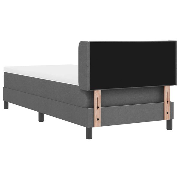 vidaXL Κρεβάτι Box Spring με Στρώμα, Σκούρο Γκρι - 80 x 200 εκ., Ύφασμα