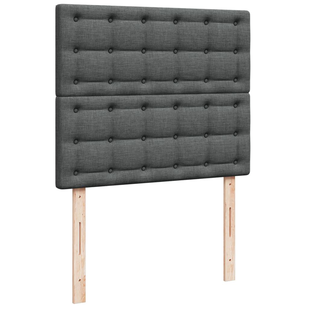vidaXL Κρεβάτι Boxspring με Στρώμα Σκούρο Γκρι 120x190 εκ Υφασμάτινο