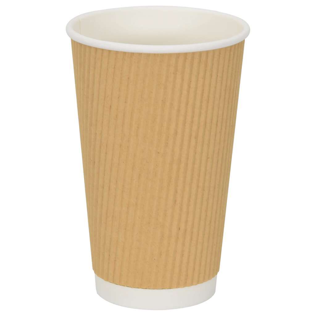 vidaXL Χάρτινα ποτήρια καφέ 500 τεμάχια 16oz 400ml καφέ