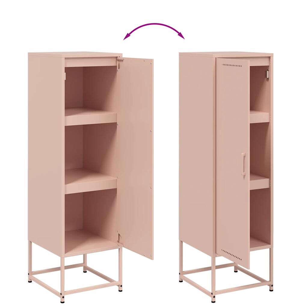 vidaXL Μπουφές Ροζ 36x39x123 εκ. από Ατσάλι