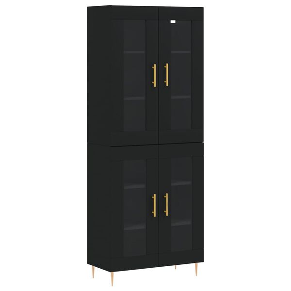 vidaXL Ντουλάπι Μαύρο 69,5x34x180 εκ. από Επεξεργασμένο Ξύλο