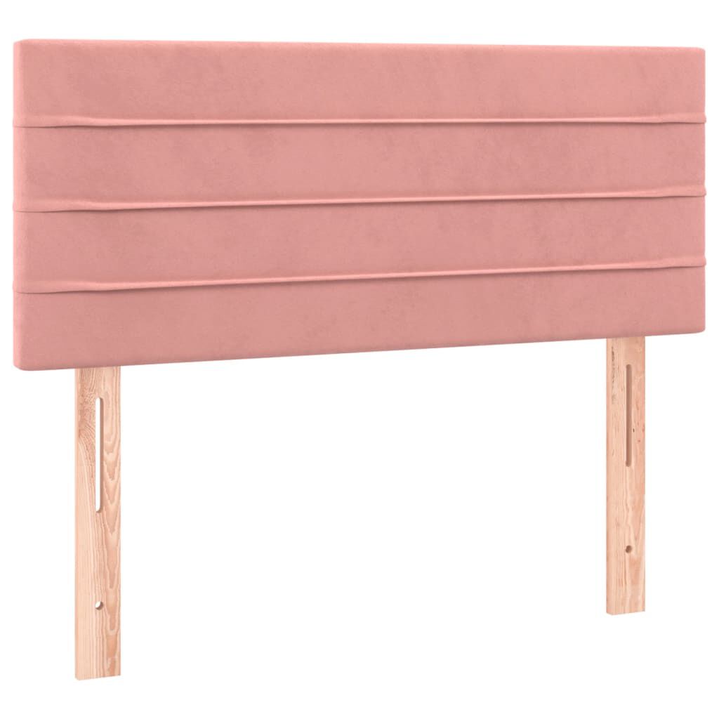 vidaXL Κρεβάτι Boxspring με Στρώμα Ροζ 120x200 εκ. Βελούδινο