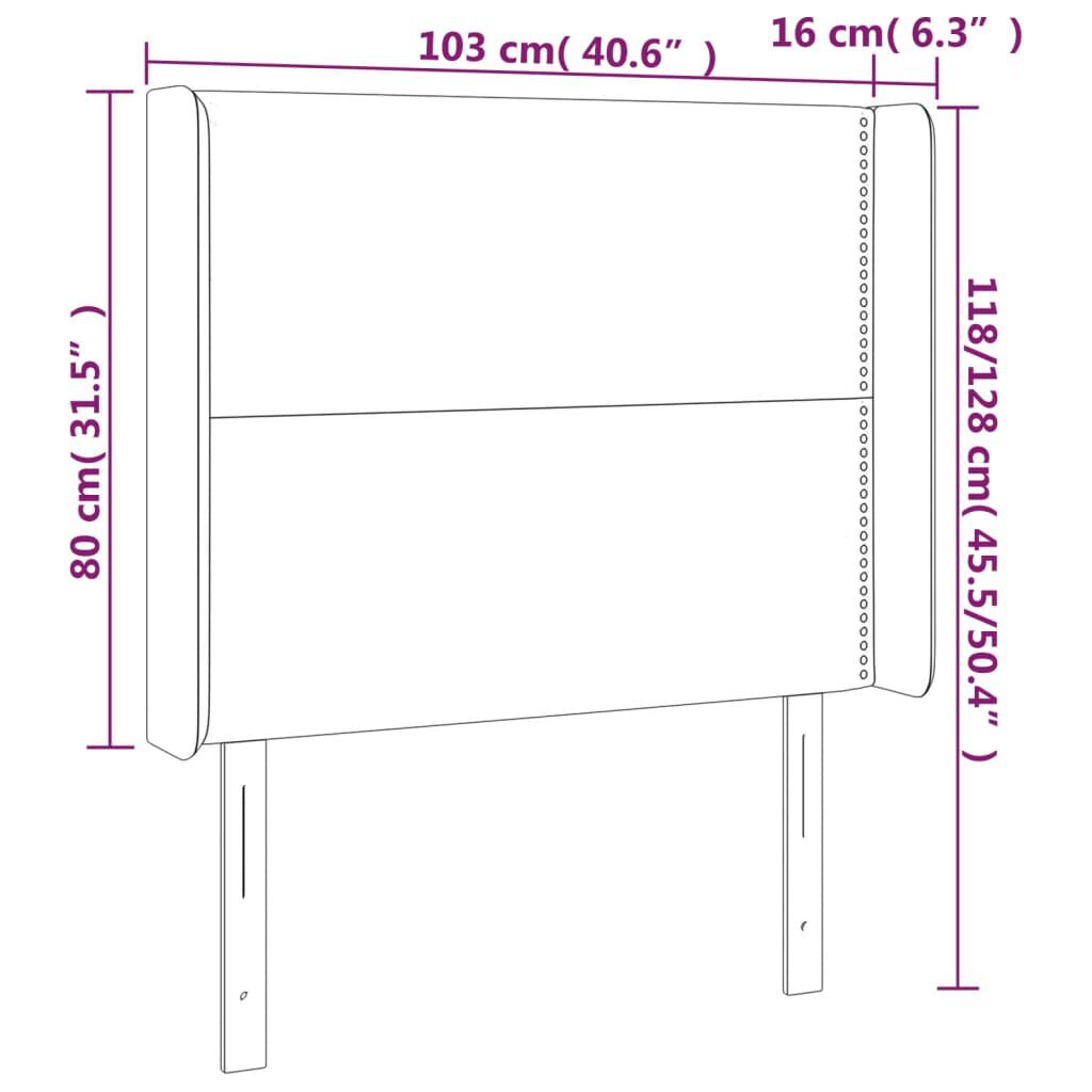 vidaXL Κεφαλάρι Κρεβατιού LED Ανοιχτό Γκρι 103x16x118/128 εκ.