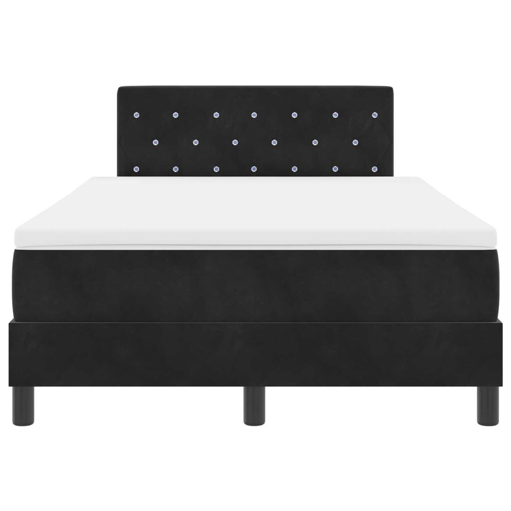 vidaXL Κρεβάτι με ελατήρια με στρώμα Μαύρο 120 x 190 cm Βελούδο