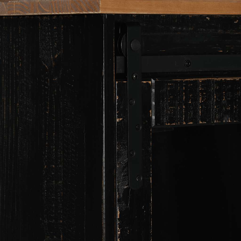 vidaXL Sideboard HALDEN 2 συρόμενες πόρτες μαύρο 112x40x80 cm