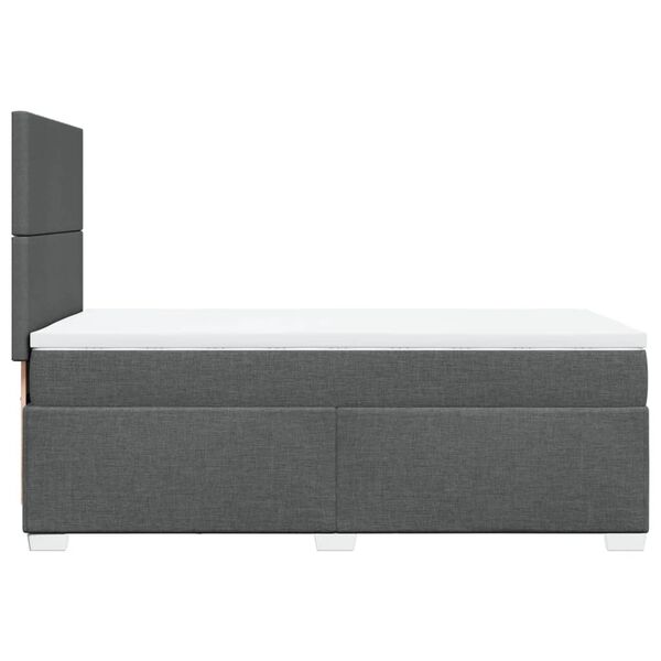 vidaXL Κρεβάτι Boxspring με Στρώμα Σκούρο Γκρι 80x200 εκ. Υφασμάτινο