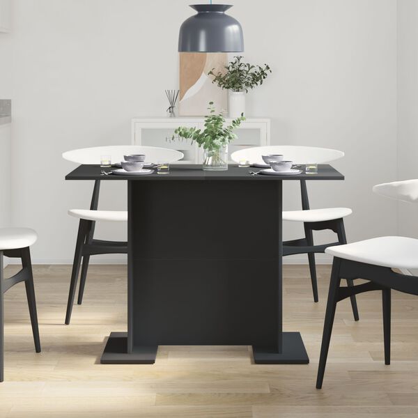 vidaXL Τραπεζαρία Μαύρο 110 x 60 x 75 cm Επεξεργασμένο ξύλο