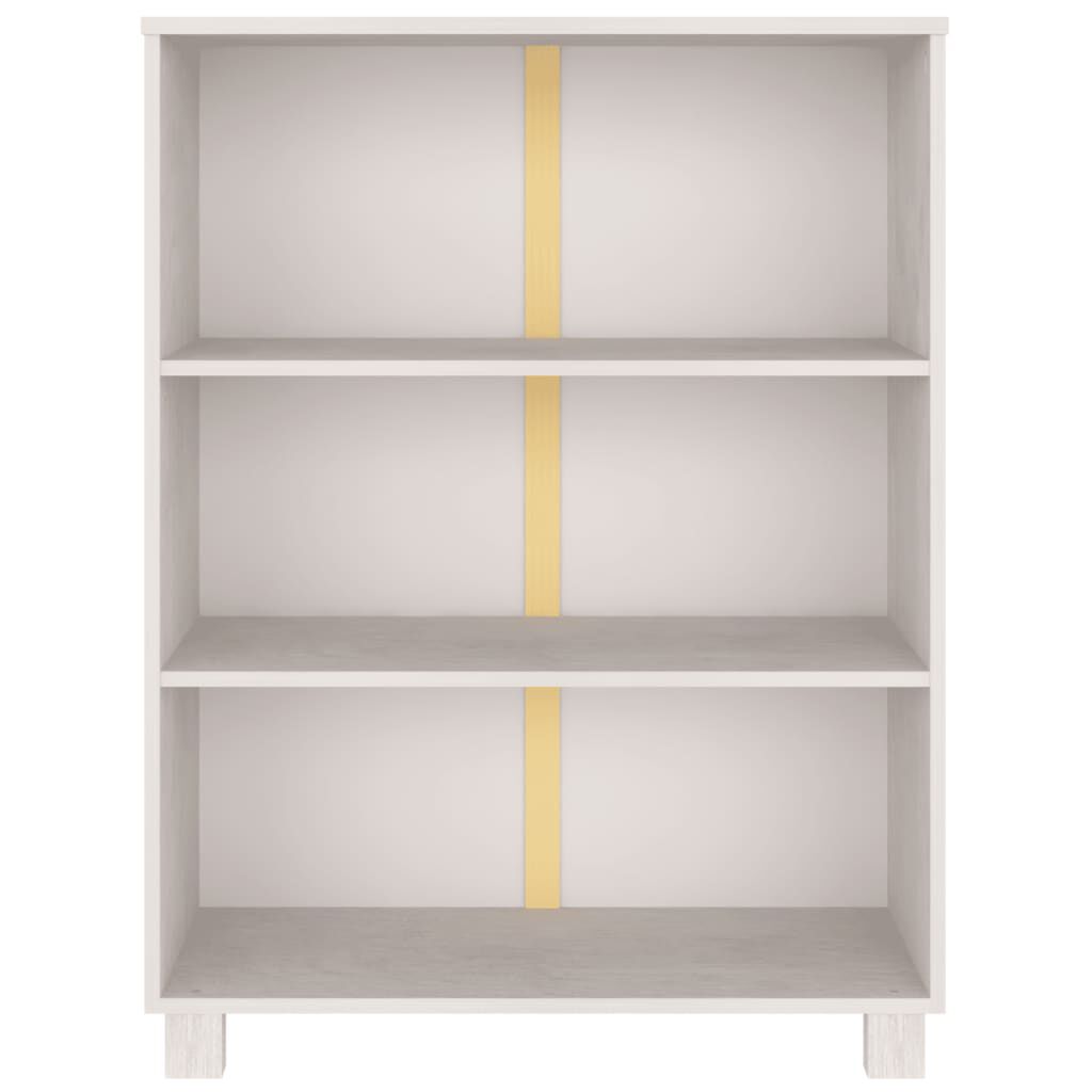 vidaXL Βιβλιοθήκη HAMAR Λευκή 85 x 35 x 112 εκ. από Μασίφ Ξύλο Πεύκου