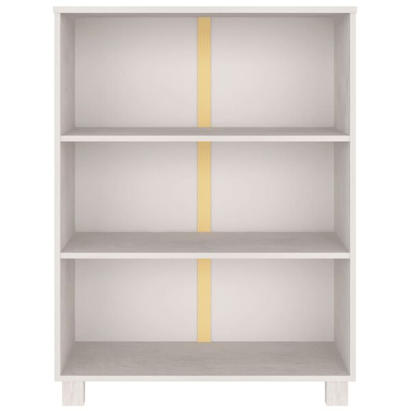 vidaXL Βιβλιοθήκη HAMAR Λευκή 85 x 35 x 112 εκ. από Μασίφ Ξύλο Πεύκου