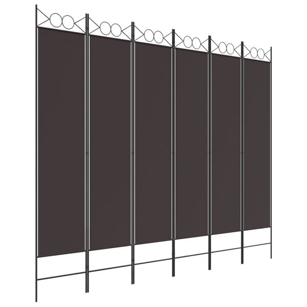 vidaXL Διαχωριστικό Δωματίου με 6 Πάνελ Καφέ 240x200 εκ. από Ύφασμα