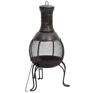 vidaXL Σόμπα Κήπου 39 x 39 x 90 εκ. από Ατσάλι με Σκαλιστήρι