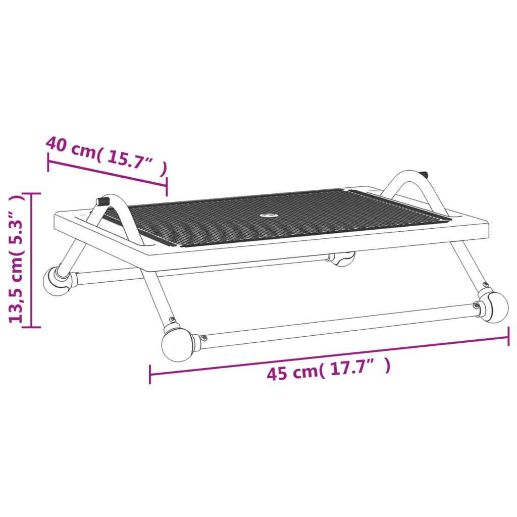 vidaXL Υποπόδιο Μαύρο 45 x 40 x 13,5 εκ.