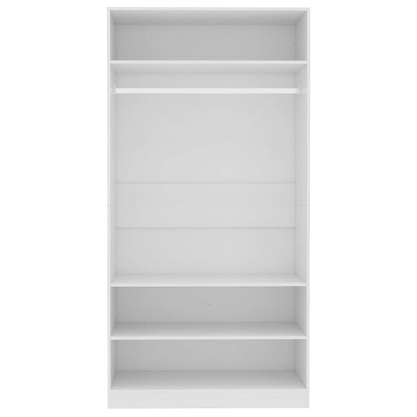 vidaXL Ντουλάπα Λευκή 100 x 50 x 200 εκ. από Επεξ. Ξύλο
