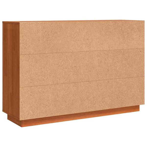 vidaXL Πλαϊνό γραφείο Καφέ 111 x 34 x 75 εκ. Μασίφ ξύλο πεύκου
