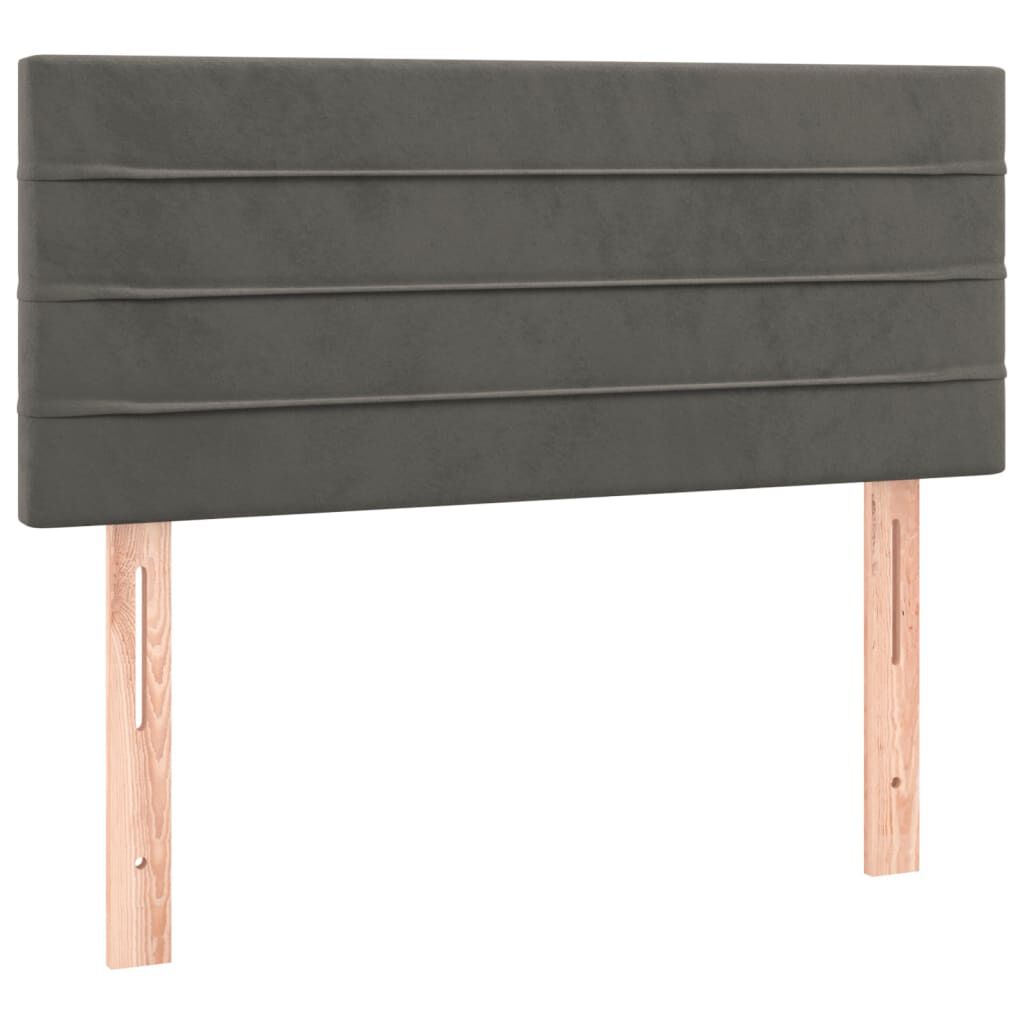 vidaXL Κρεβάτι Boxspring με Στρώμα Σκούρο Γκρι 120x200 εκ. Βελούδινο