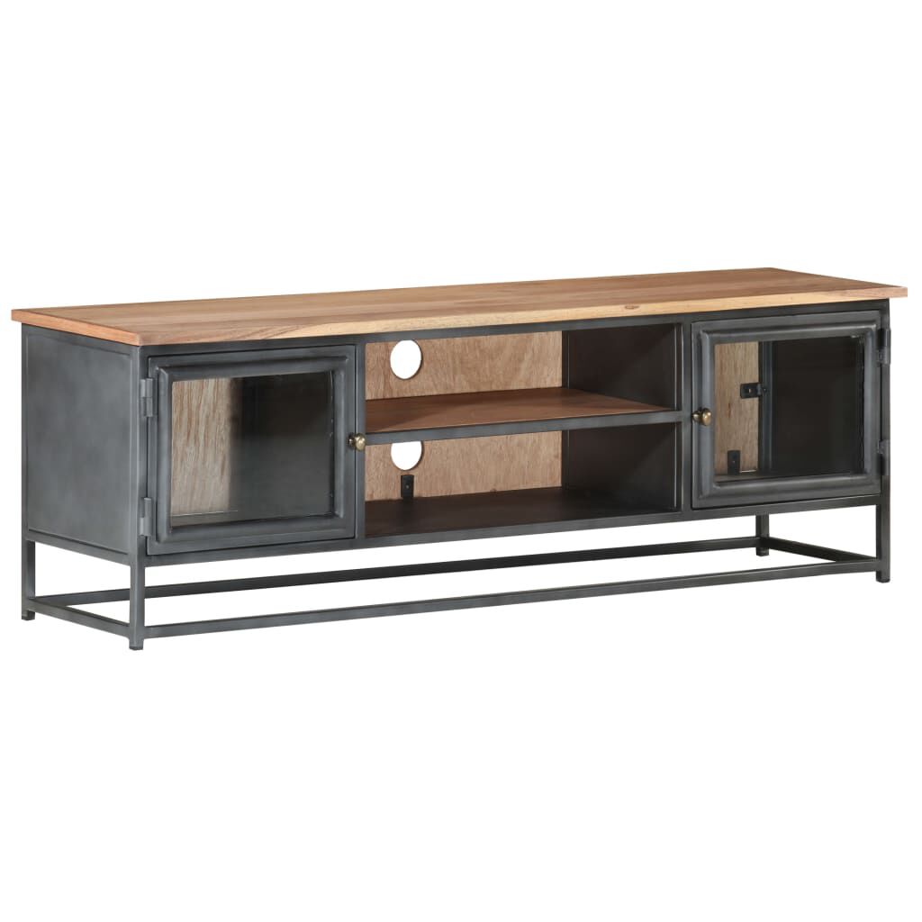 vidaXL Έπιπλο Τηλεόρασης Γκρι 120x30x40εκ. Μασίφ Ξύλο Ακακίας & Ατσάλι