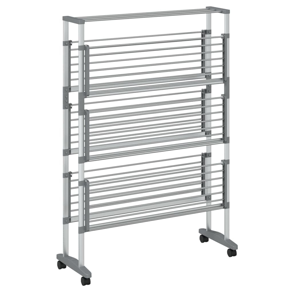 vidaXL Απλώστρα Ρούχων με Ροδάκια 89 x 64 x 129 εκ. από Αλουμίνιο