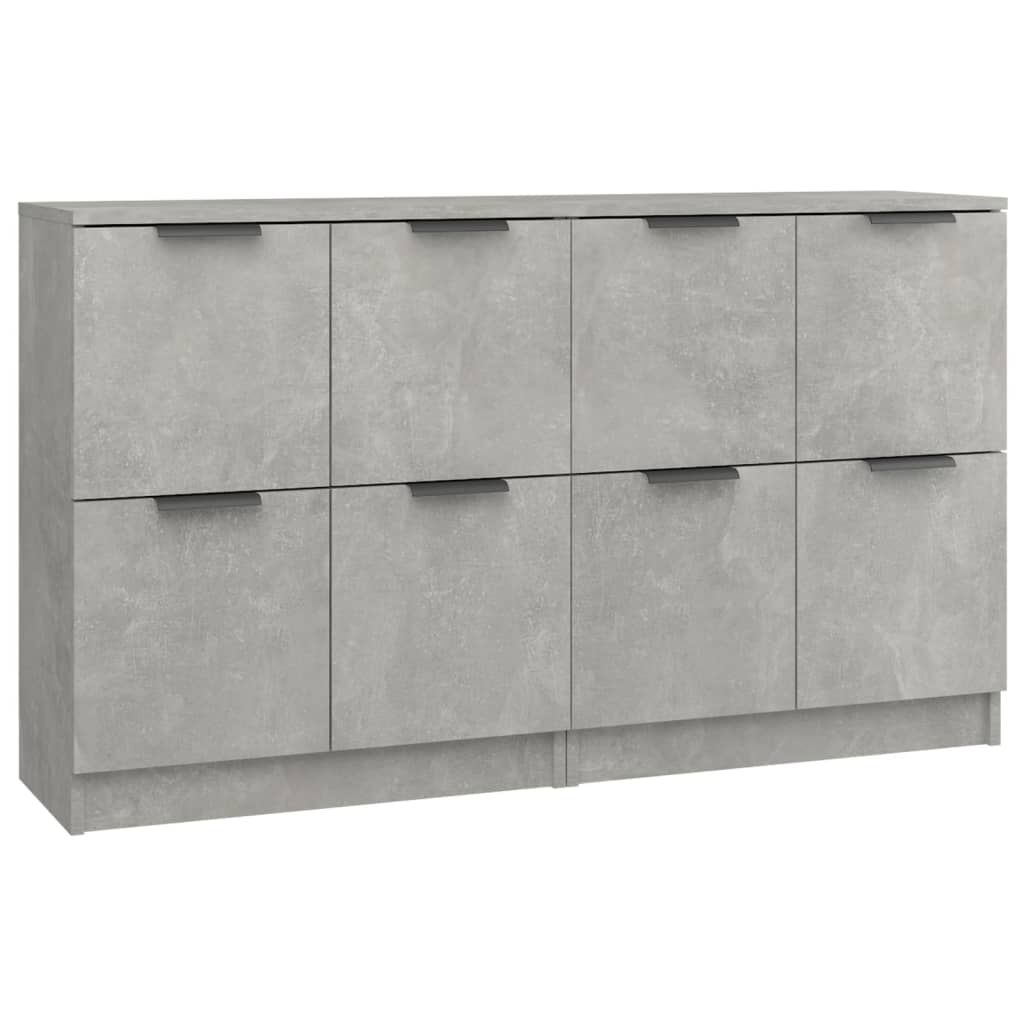 vidaXL Ντουλάπια 2 τεμ. Γκρι Σκυροδέματος 60x30x70 εκ. Επεξεργ. Ξύλο