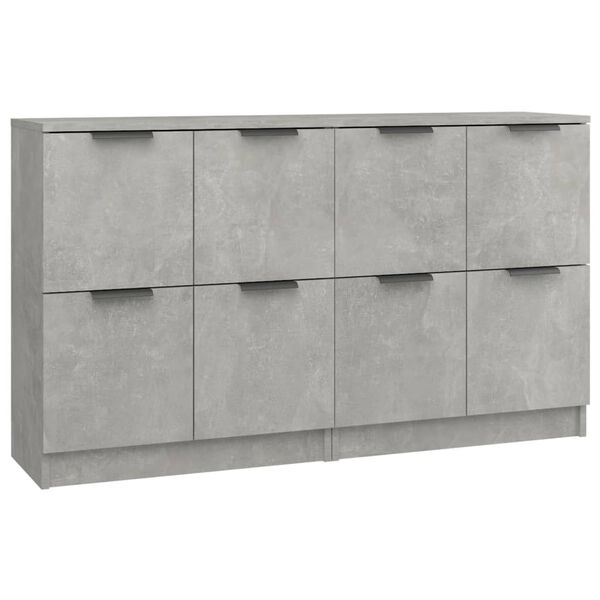 vidaXL Ντουλάπια 2 τεμ. Γκρι Σκυροδέματος 60x30x70 εκ. Επεξεργ. Ξύλο