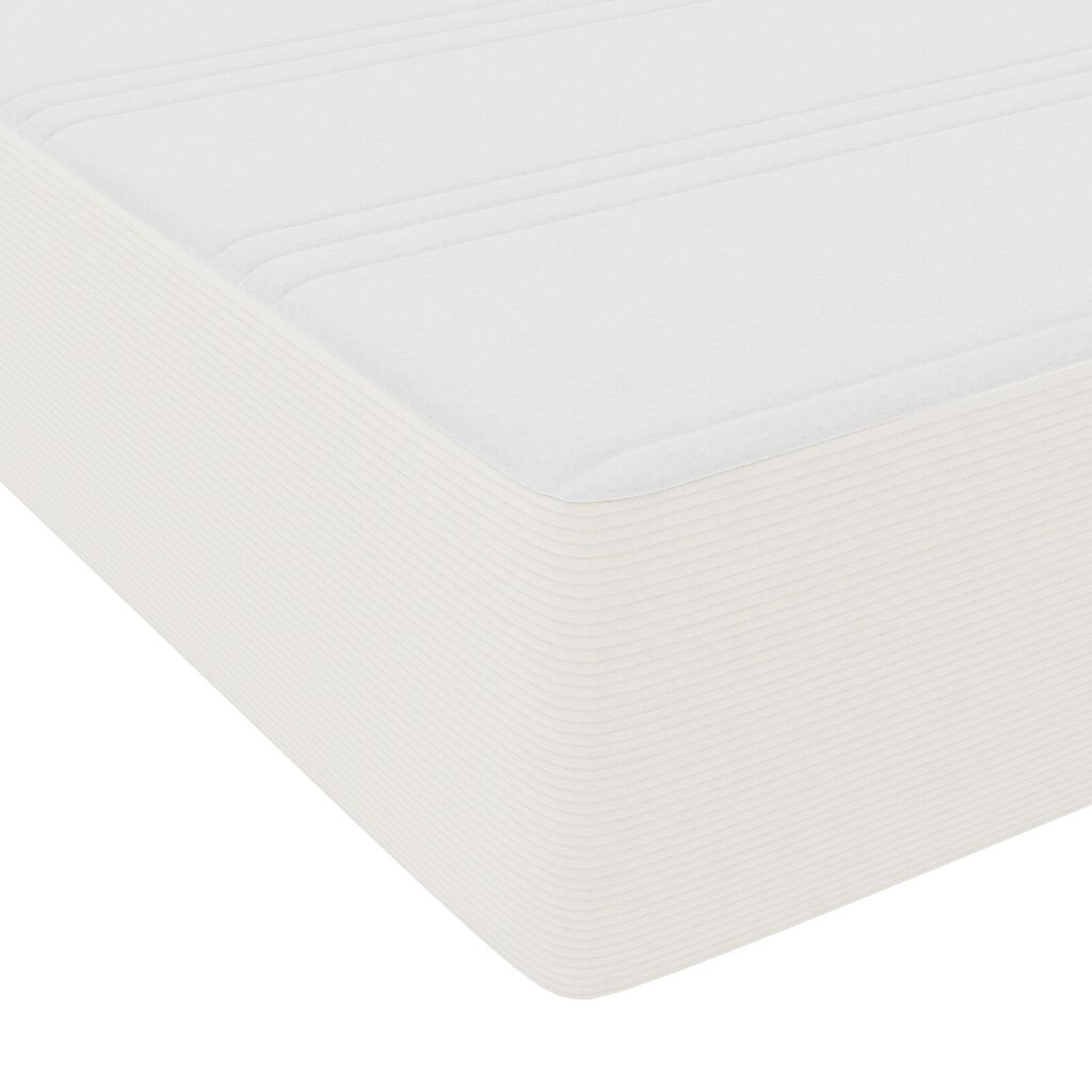 vidaXL Box Spring Bed με Στρώμα Κρέμα Μονό Ύφασμα Κορντουρό