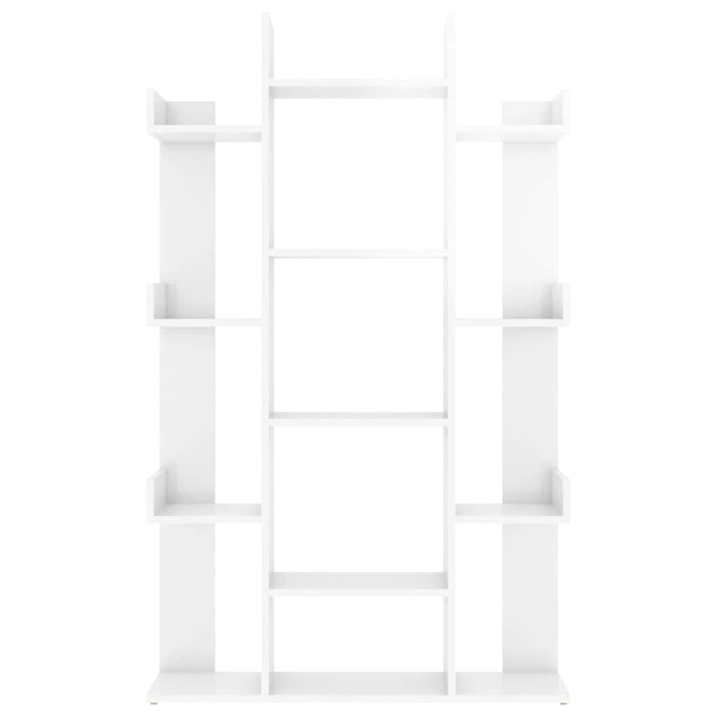 vidaXL Βιβλιοθήκη Γυαλιστερό Λευκό 86 x 25,5 x 140 εκ. από Επεξ. Ξύλο