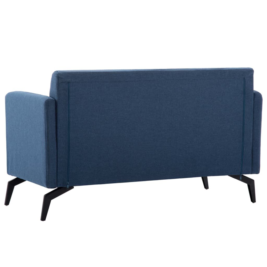 vidaXL Καναπές Διθέσιος Μπλε 115x60x67 εκ. Υφασμάτινη Ταπετσαρία