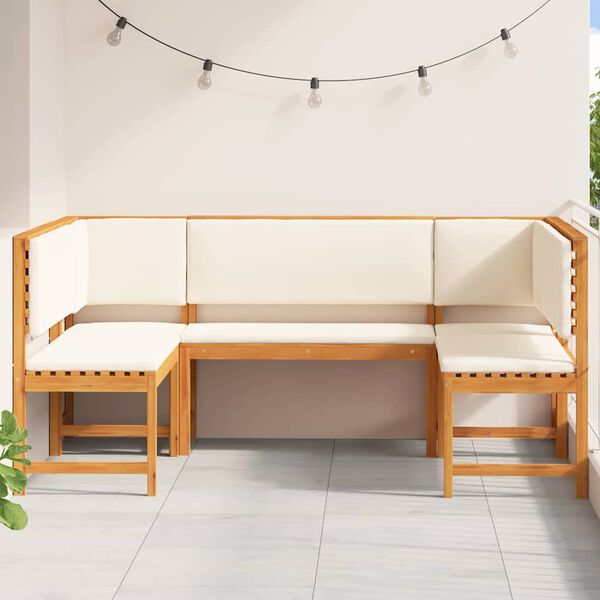 vidaXL Σετ Παγκάκι Κήπου 5 pcs Καφέ Μασίφ ξύλο ακακίας