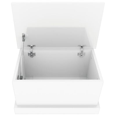 vidaXL Κουτί Αποθήκευσης Γυαλ. Λευκό 50x30x28 εκ. Επεξεργασμένο Ξύλο