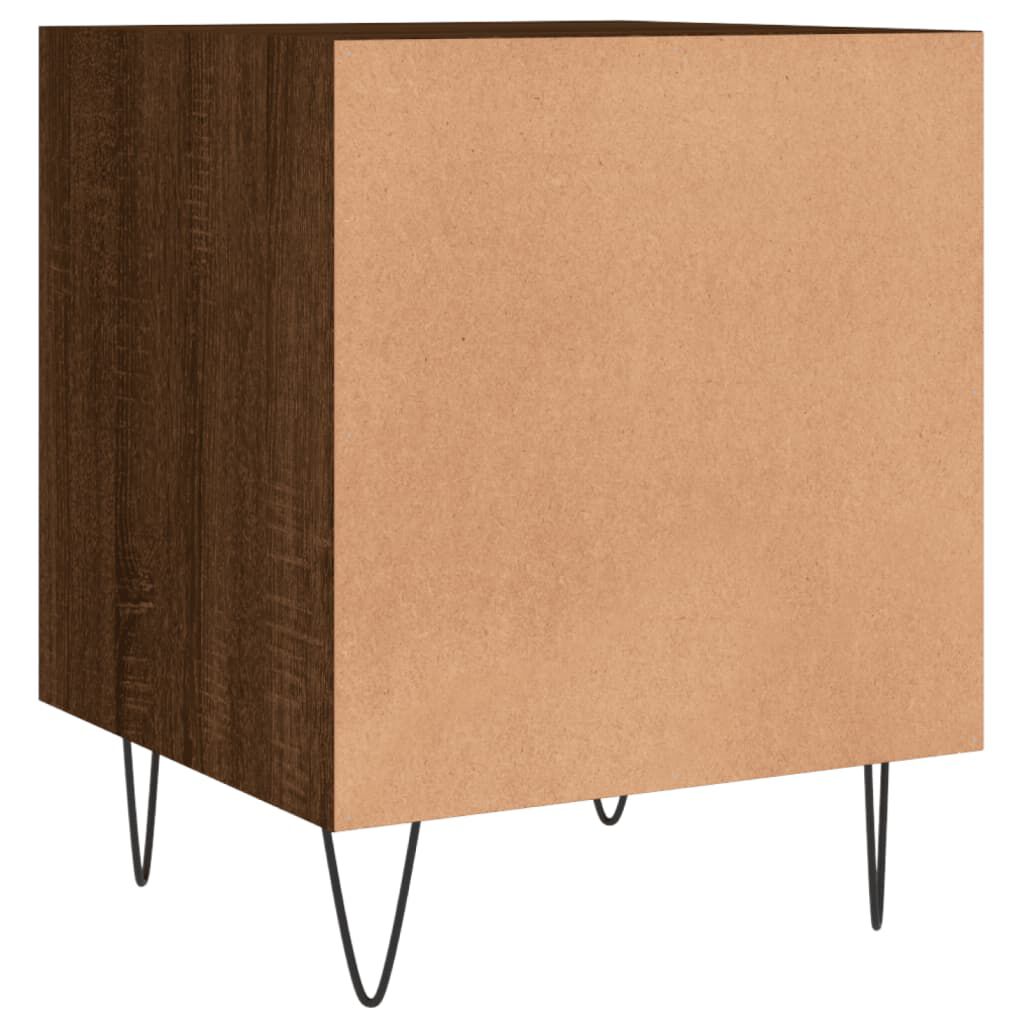 vidaXL Κομοδίνα 2 τεμ. Καφέ Δρυς 40 x 40 x 50 εκ. από Επεξεργ. Ξύλο