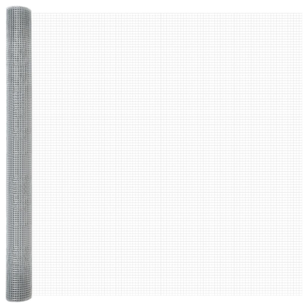 vidaXL Συρμάτινος Φράχτης με 20 U Πόδια Ασημένιο 1.5x50 μ Χάλυβας