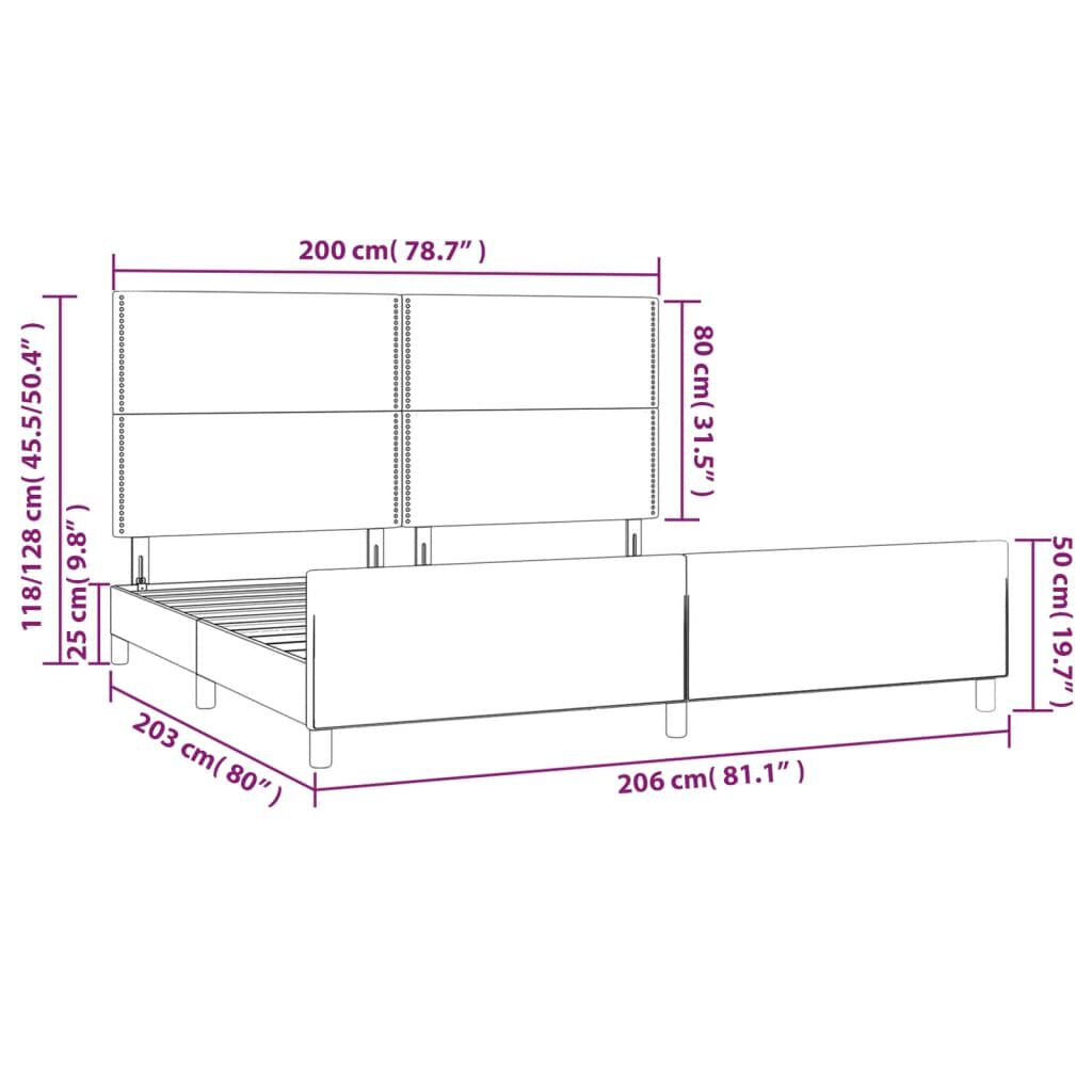 vidaXL Σκελετός Κρεβατιού Χωρίς Στρώμα Κρεμ 200x200 εκ. Υφασμάτινο