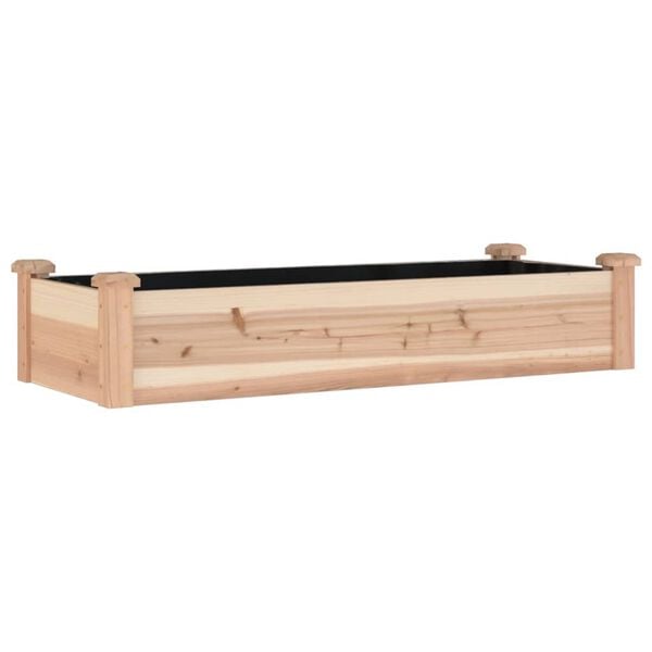 vidaXL Ζαρντινιέρα Υπερυψ. με Επένδυση 120x45x25 εκ. Μασίφ Ξύλο Ελάτης