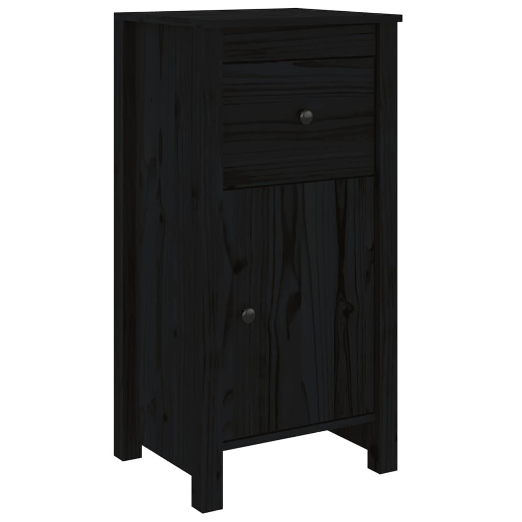 vidaXL Ντουλάπι Μαύρος 40x35x80 εκ. από Μασίφ Ξύλο Πεύκου