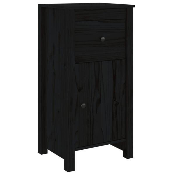 vidaXL Ντουλάπι Μαύρος 40x35x80 εκ. από Μασίφ Ξύλο Πεύκου