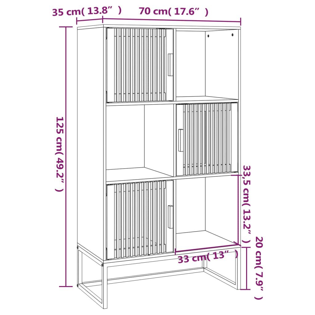 vidaXL Ντουλάπι 70 x 35 x 125 εκ. από Επεξεργασμένο Ξύλο