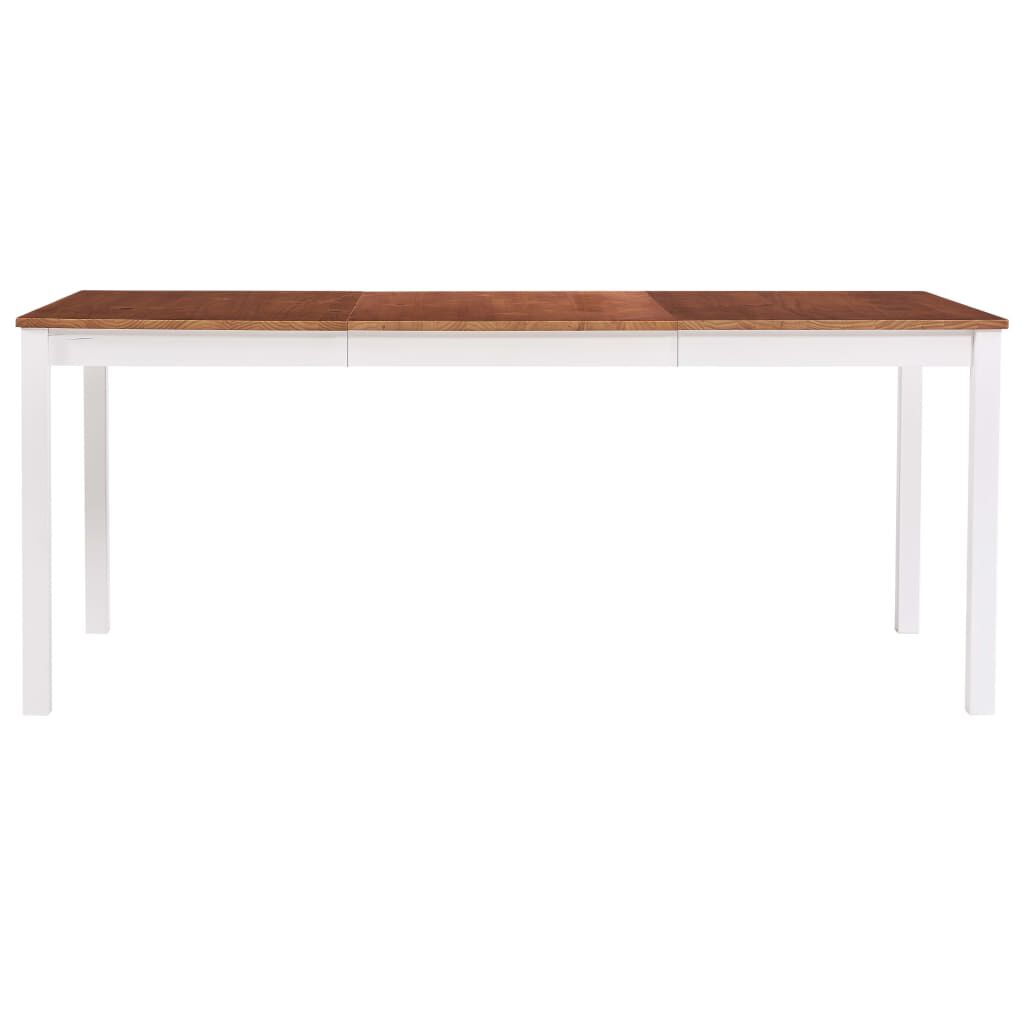 vidaXL Τραπεζαρία Λευκή / Καφέ 180 x 90 x 73 εκ. από Ξύλο Πεύκου
