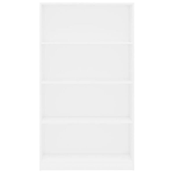 vidaXL Βιβλιοθήκη με 4 Ράφια Λευκή 80 x 24 x 142 εκ. από Επεξ. Ξύλο