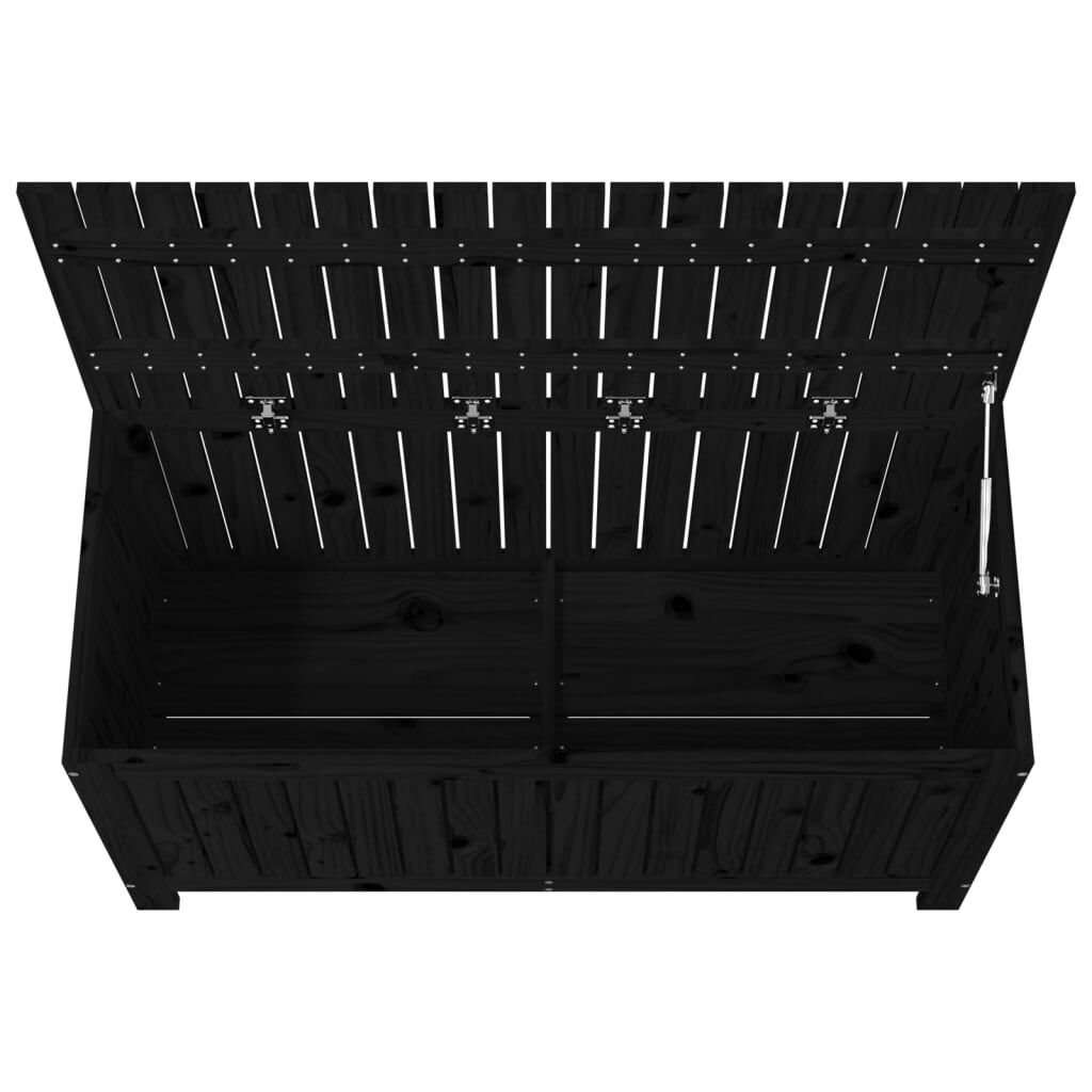 vidaXL Κουτί Αποθήκευσης Κήπου Μαύρο 115x49x60 εκ. Μασίφ Ξύλο Πεύκου