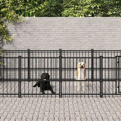 vidaXL Κλουβί Σκύλου Εξωτερικού Χώρου 15,02 μ² από Ατσάλι