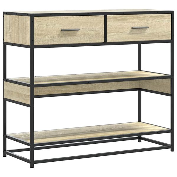 vidaXL Τραπέζι Κονσόλα Sonoma Δρυς 90x35x80 εκ. Επεξεργασμένο Ξύλο