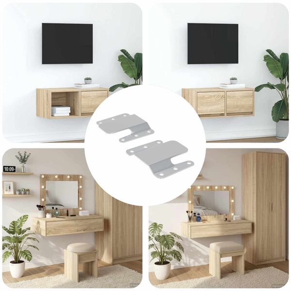 vidaXL &Beta;&rho;&alpha;&chi;ί&omicron;&nu;&alpha;&sigmaf; &Theta;&alpha;&mu;&mu;έ&nu;&omicron;&upsilon; &Sigma;&tau;ή&rho;&iota;&xi;&eta;&sigmaf; 2 pcs &Alpha;&sigma;&eta;&mu;ί 75 x 66 x 1,4 &chi;&iota;&lambda;