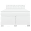 vidaXL Κρεβάτι Boxspring με Στρώμα Λευκό 160x200εκ.από Συνθετικό Δέρμα