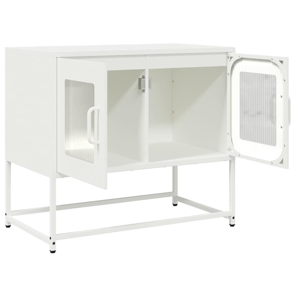 ντουλάπι τηλεόρασης vidaXL Λευκό 68x39x60,5cm από χάλυβα ψυχρής έλασης