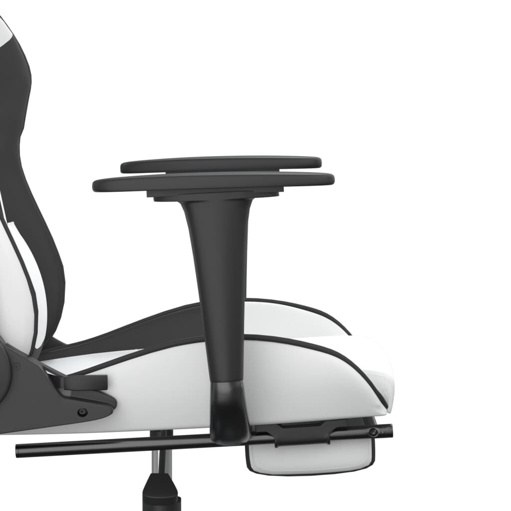 vidaXL Καρέκλα Gaming με Υποπόδιο Λευκό και Μαύρο από Συνθετικό Δέρμα