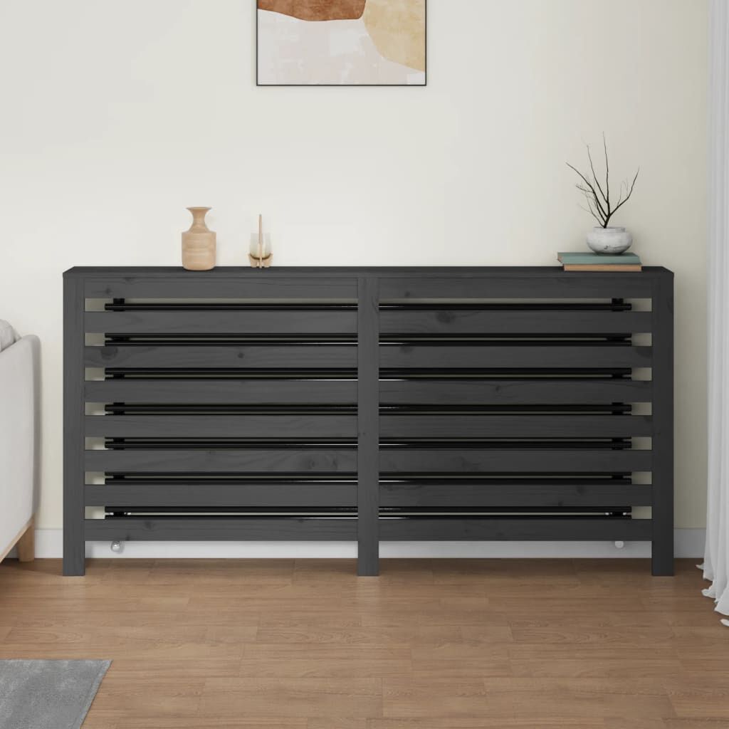 vidaXL Κάλυμμα Καλοριφέρ Γκρι 169x19x84 εκ. από Μασίφ Ξύλο Πεύκου