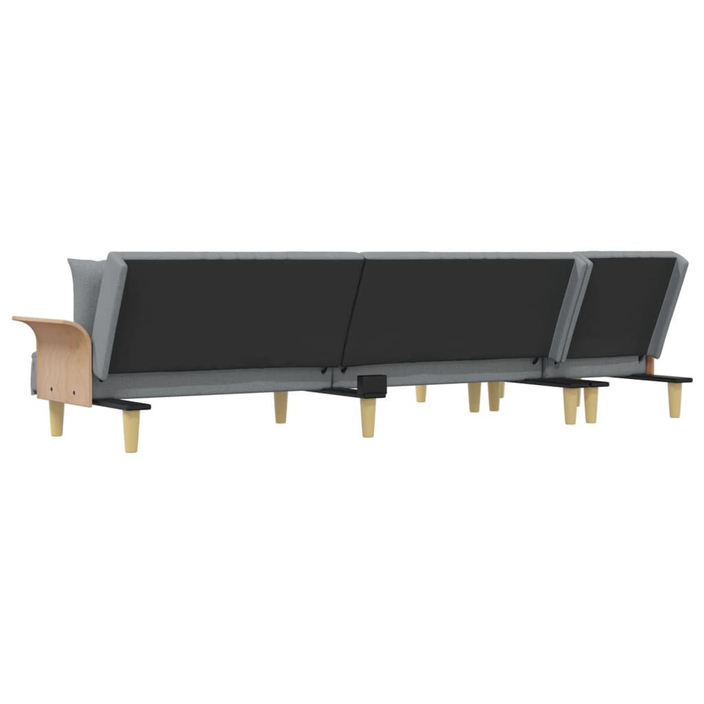 vidaXL Καναπές Κρεβάτι Γωνιακός Αν. Γκρι 279x140x70 εκ. Υφασμάτινος