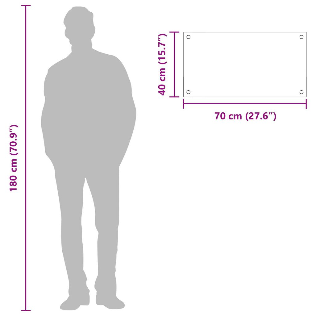 vidaXL Πίσω Πάνελ Κουζίνας Ανοιχτό γκρι 70 x 40 x 0.6 εκ.